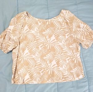 Womens Loft tropical leaf print, oversized lightweight summer top